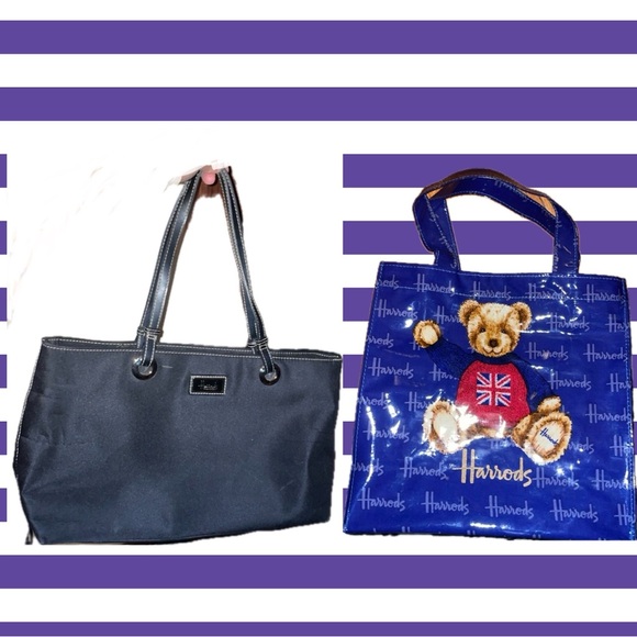 Harrods Handbags - Harrods Black Bag/Blue Bear 🐻 Tote